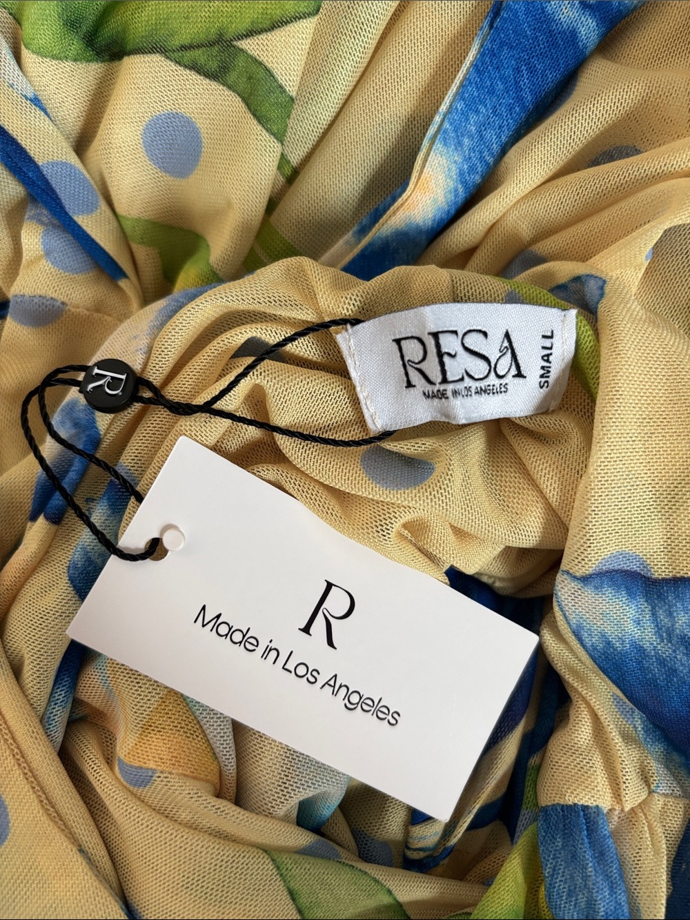 RESA Yellow Floral Halter Maxi Dress with Blue & Green Print (Grace Maxi Soleil) - Picture 7 of 8
